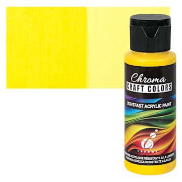 Open in modal - Chroma Craft Colors Acrylic Paint - Sunflower, swatch and bottle