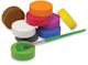 Blick Tempera Cakes- Set of 9 shown with a watercolor brush