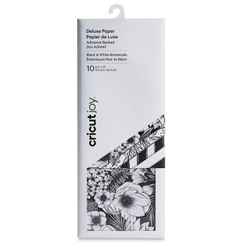 Cricut Joy Adhesive-Backed Deluxe Paper - Black and White Botanicals, 4-1/2” x 12”, Package of 10, Sheets (In packaging)