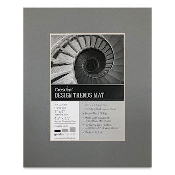 Open in modal - Crescent Pre-Cut Mat - Bar Harbor Gray, 8" x 10" (4-1/2" x 6-1/2" Opening)