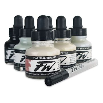 Daler-Rowney FW Acrylic Water-Resistant Artists Ink - 1 oz, Shimmer ...