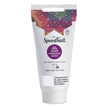 Speedball Fabric and Paper Block Printing Ink - Opaque White, 2.5 oz 