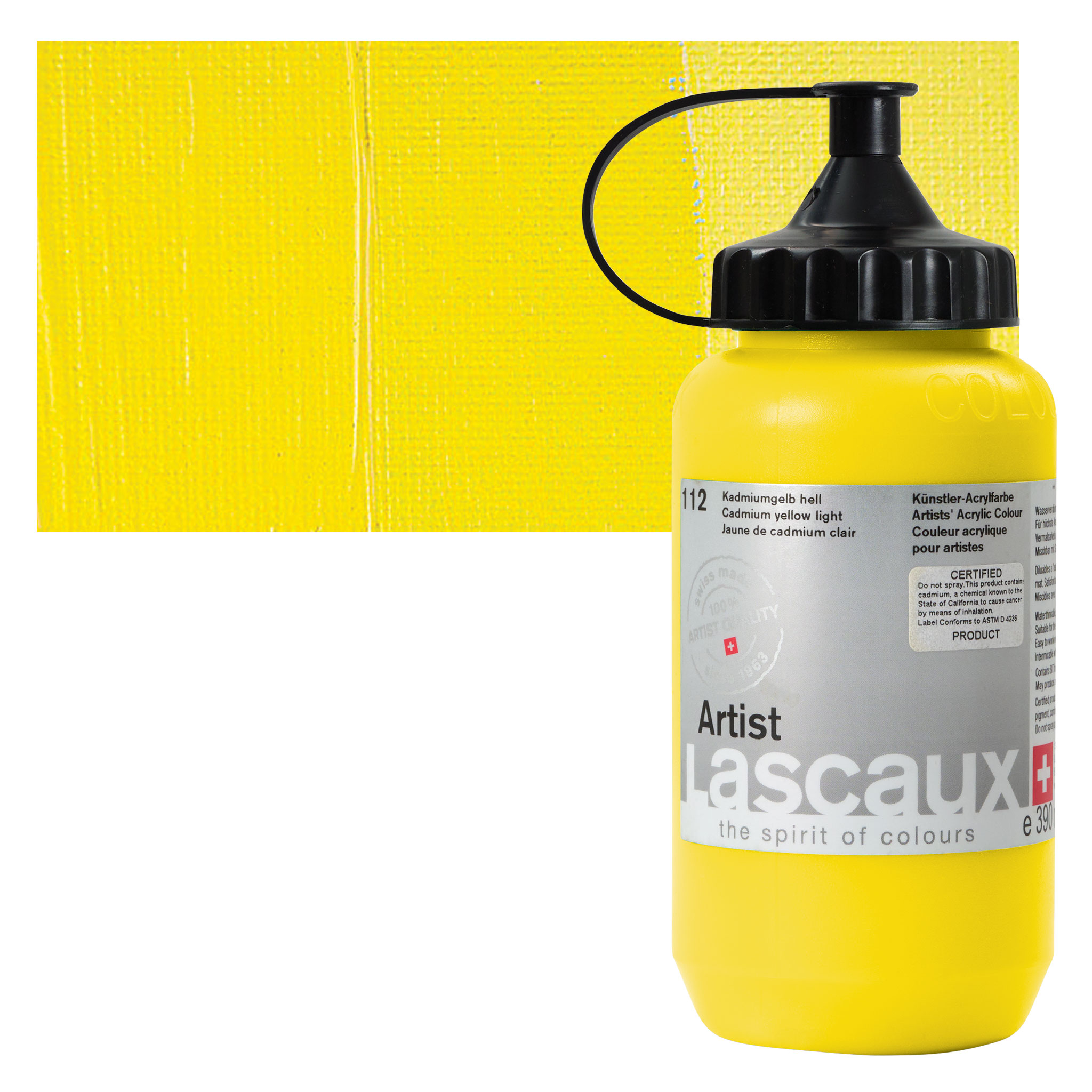 Lascaux Artist Acrylics - Cadmium Yellow Light, 390 ml Tube