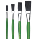 Blick Economy Black Bristle Brushes - Brushes, Long Handle, Set of 4