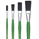 Blick Economy Black Bristle Brushes - Extended Brushes, Long Handle, Set of 4