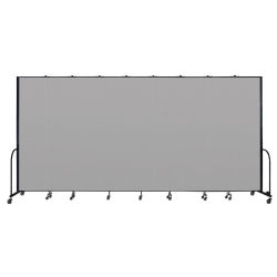 Screenflex Portable Room Dividers - 8 ft x 13 ft, Gray, 7 Panel