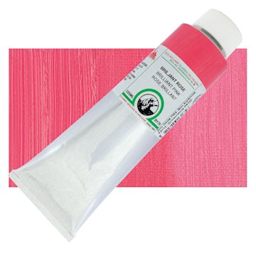 Open in modal - Old Holland Classic Oil Color - Brilliant Pink, 225 ml tube and swatch
