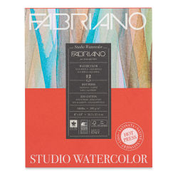 Fabriano Studio Watercolor Pad - 8" x 10", 300 gsm, Hot Press, 12 Sheets (front cover)