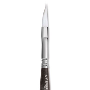Open in modal - Escoda Perla Toray White Synthetic Travel Brush - Dagger, Short Handle, Size 1/4", close-up