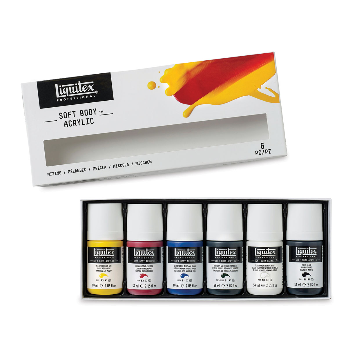 Liquitex Heavy Body AcrylIc Paint Mixing Set of 4 Assorted Colors 2 oz