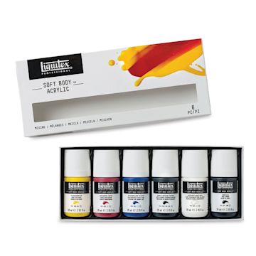 Open in modal - Liquitex Soft Body Acrylics - Mixing Set of 6 Paints in Tray