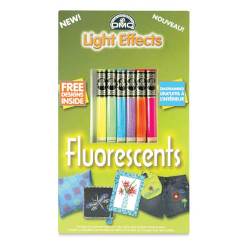 DMC Light Effects Embroidery Floss Pack - Fluorescent, 8-3/4 yards, Set of 6 (In packaging)