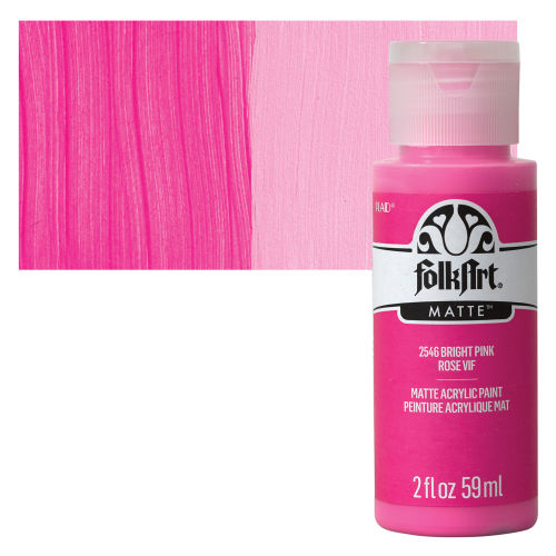 24 - 2 OZ Iridescent Pink Acrylic Paint Sparkle Folk Art Brand EU256 Total  3 LB