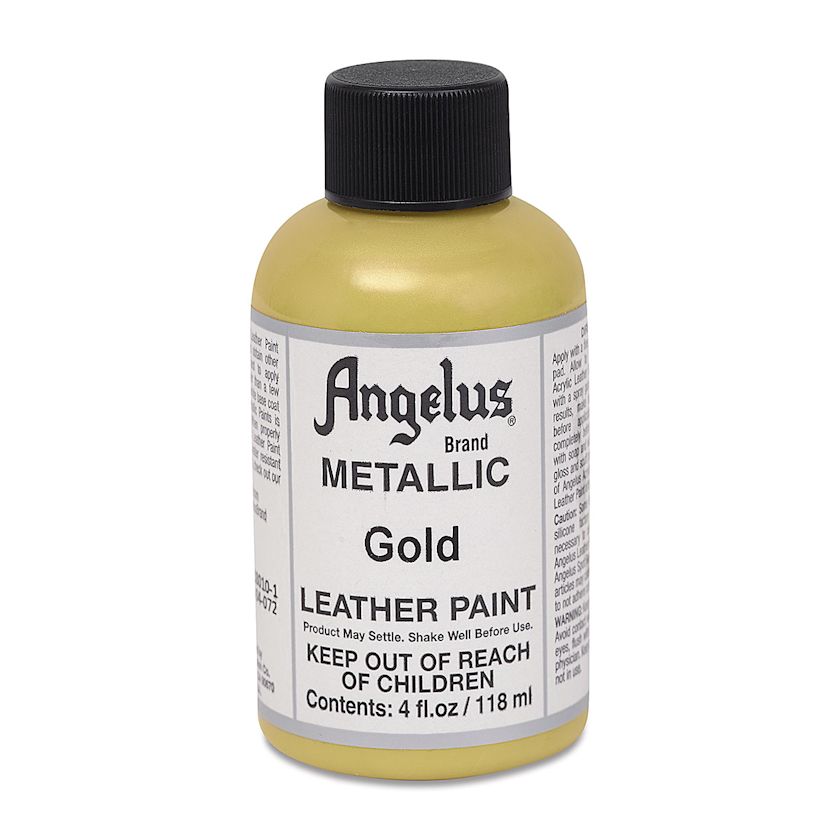 Angelus Acrylic Leather Paint Gold, Metallic, 4 oz BLICK Art Materials