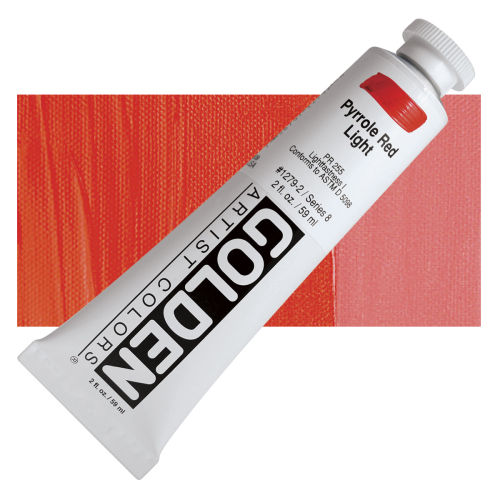 Golden Heavy Body Artist Acrylics - Pyrrole Red Light, 2 oz Tube