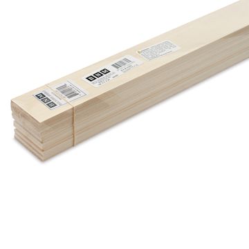 Open in modal - Bud Nosen Basswood Sheets - 1/8" x 2" x 24", 15 Sheets - close-up