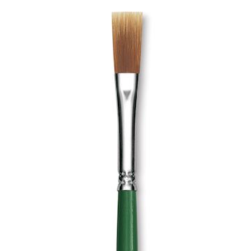 Open in modal - Blick Economy Golden Nylon Brush - Flat, Long Handle, 1/4" close up