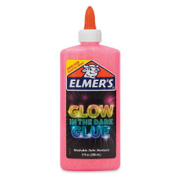 Elmer's Glow in the Dark Glue - Front of 9 oz Bottle of Pink Glue shown