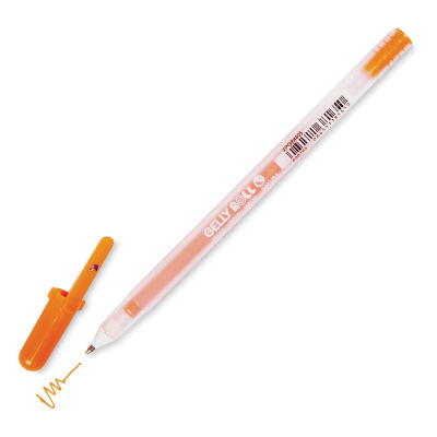 Sakura Gelly Roll Moonlight Pen - Fluorescent Orange, Bold (with cap off)