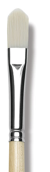 Open in modal - Da Vinci Top Acryl Synthetic Brushes- Closeup of Single Long Handle Filbert Brush shown 