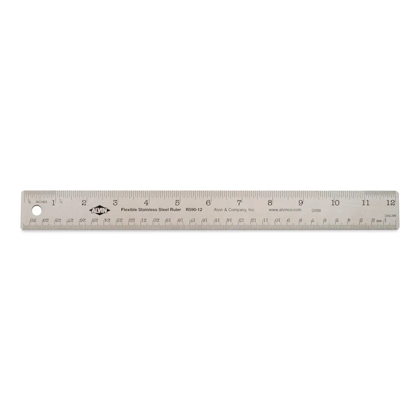 Alvin Non-Skid Stainless Steel Flex Ruler - 12