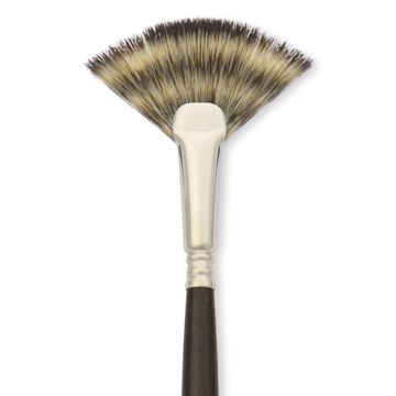 Open in modal - Escoda Vintage Synthetic Brush - Fan, Long  Handle, Size 6, close-up