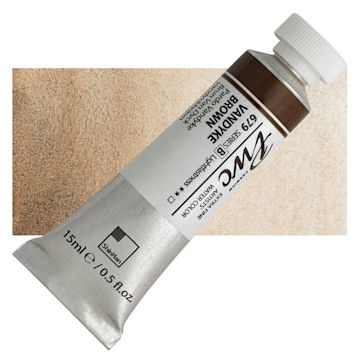 Open in modal - PWC Extra Fine Professional Watercolor - Vandyke Brown, 15 ml, Tube and swatch