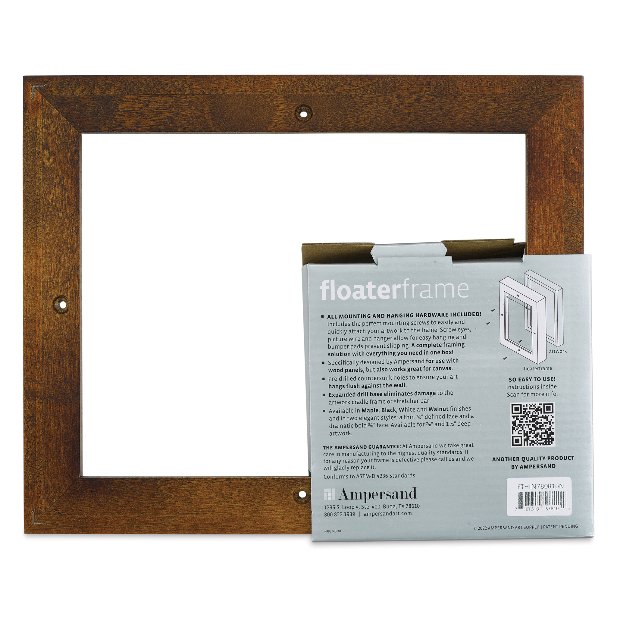 Ampersand Floater Frame Thin 7/8 12x12 Maple