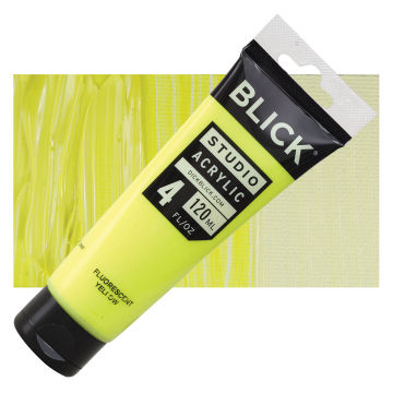 Blick Studio Acrylics Fluorescent Yellow, 4 oz Tube