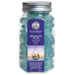 SuperMoss Glacier Blue Glass Pebbles - 12 oz in glass container