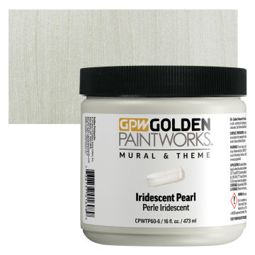 Golden Paintworks Mural and Theme Acrylic Paint - Iridescent Pearl, Jar and Swatch