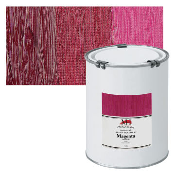 Michael Harding Artists Oil Color - Magenta, 1 Liter swatch and can