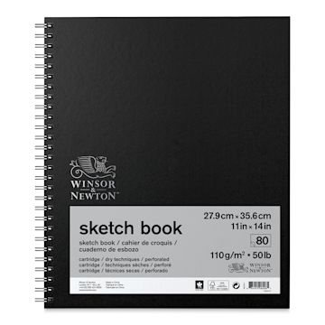 Open in modal - Winsor & Newton Spiral Sketchbook - 14" x 11" (shown with removable label)