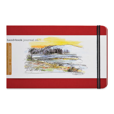 Hand Book Artist Journal - 5-1/2" x 8 1/4", Vermilion Red, Landscape, 128 Pages