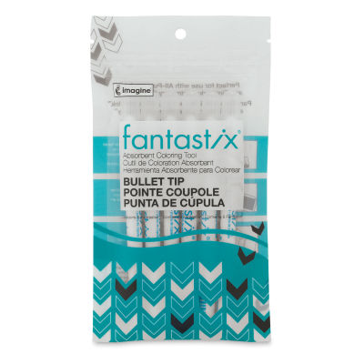 Tsukineko Fantastix Absorbent Coloring Tool - Front of package of 6 Bullet Tip Markers
