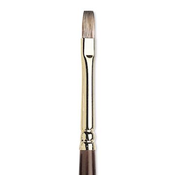 Open in modal - Winsor & Newton Monarch Mongoose Brush - Flat, Long Handle, Size 0
