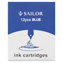Sailor Ink Cartridges - Blue, Pkg of 12