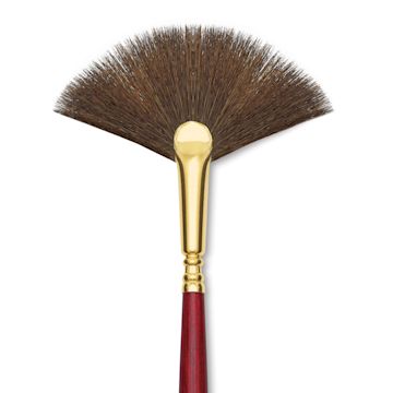 Open in modal - Blick Master Synthetic Kolinsky Brush - Long Handle, Fan, Size 4, close-up