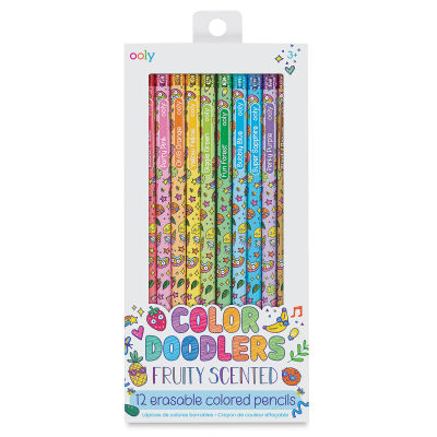 Ooly Color Doodlers Fruity Scented Erasable Colored Pencils, in packaging