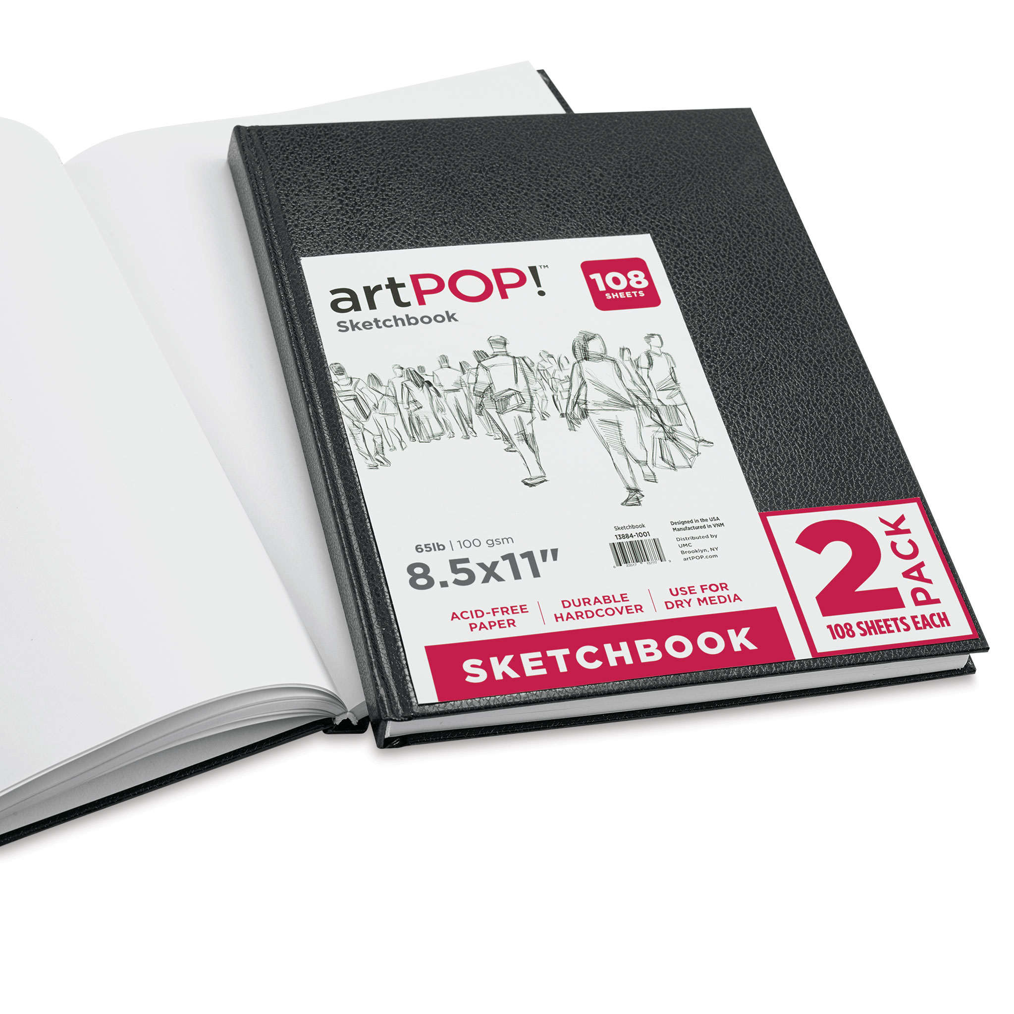 artPOP! Hardbound Sketchbook - 8-1/2 x 11, Pkg of 2