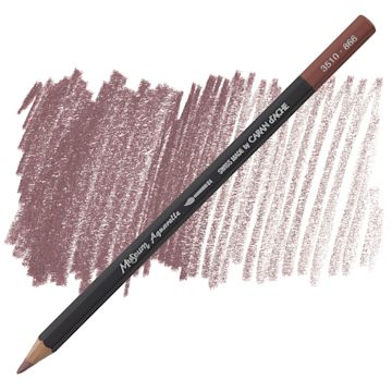 Open in modal - Caran D'Ache Museum Aquarelle Pencil - Burnt Sienna 50% pencil and swatch