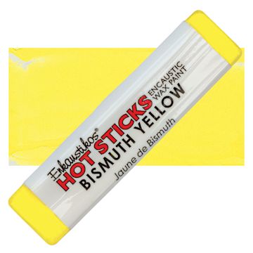 Open in modal - Enkaustikos Hot Sticks Encaustic Wax Paint - Bismuth Yellow, 13 ml stick and swatch