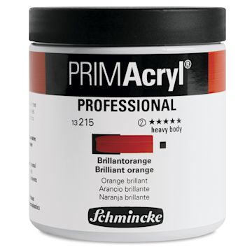 Open in modal - Schmincke Primacryl Professional Acrylic Paint - Brilliant Orange, 237 ml Jar