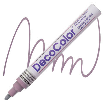 Decocolor Paint Marker - Pale Mauve, Broad Tip (Swatch and Marker)