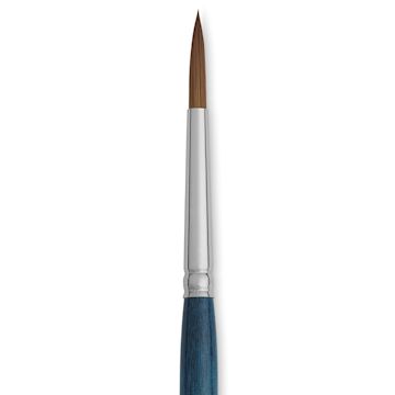 Open in modal - Silver Brush BelleAqua Travel Brush - Round, Short Handle, Size 8, close-up