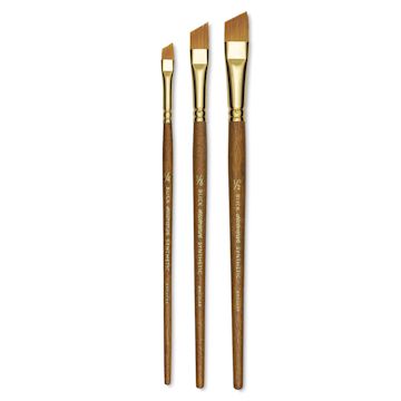 Open in modal - Blick Studio Decorative Brush Set - Angular, Short Handle, Set of 3