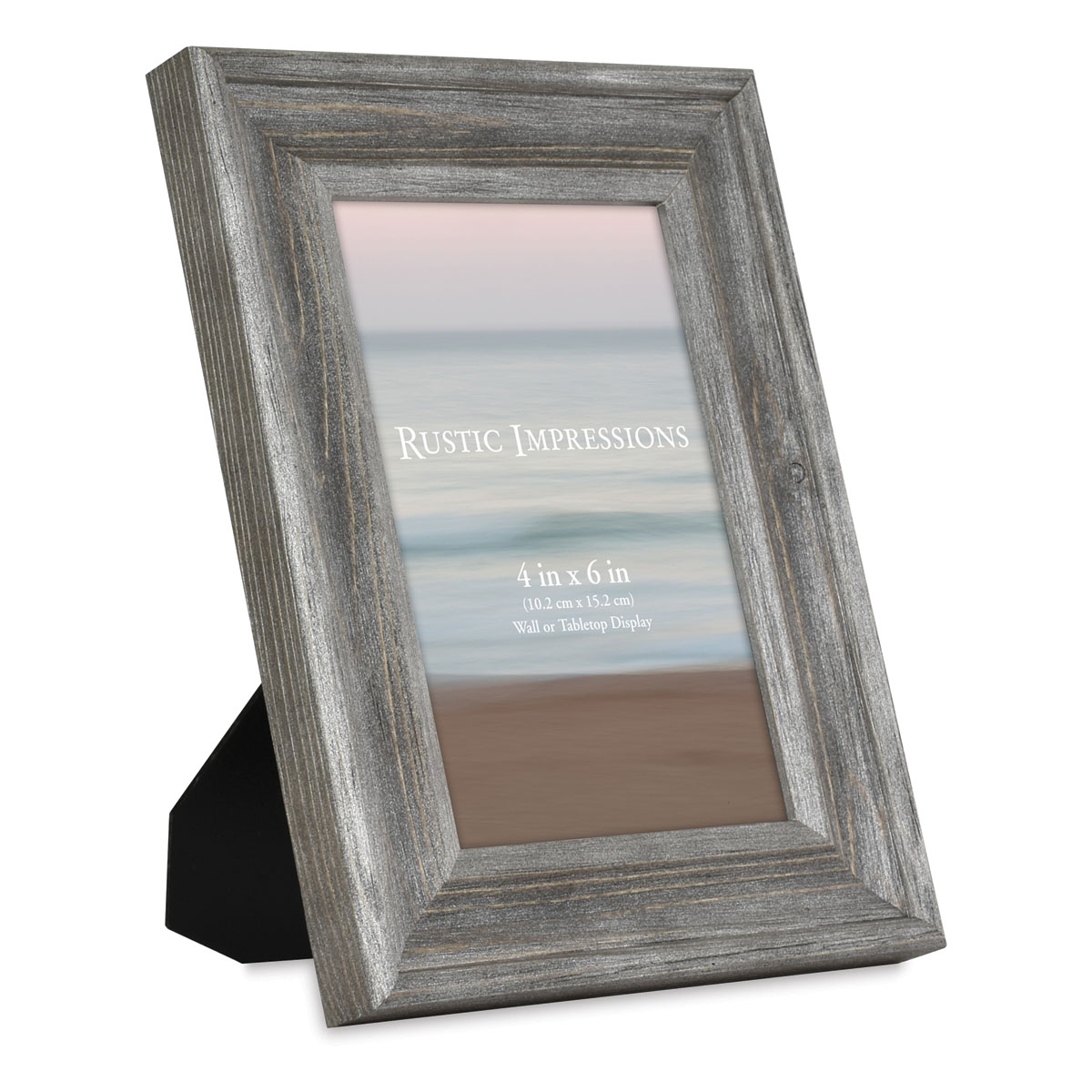 4x6 Grey Faux Wood & Silver Photo Frame by Impressions