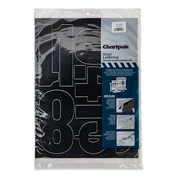 Open in modal - Chartpak Vinyl Numbers - 6" Numbers, Black - front of packaging