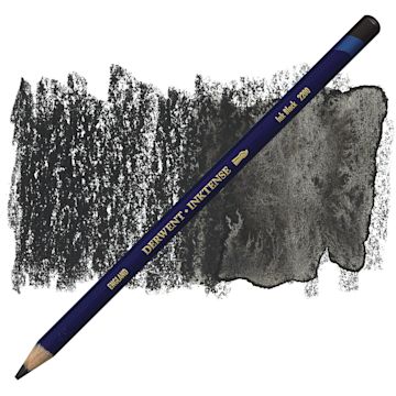 Open in modal - Derwent Inktense Pencil - Ink Black pencil and swatch