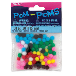 Darice Assorted Pom Poms - Mini, Package of 100, Assorted Colors